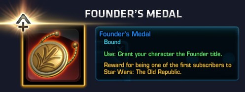 The Old Republic Founder's Medal