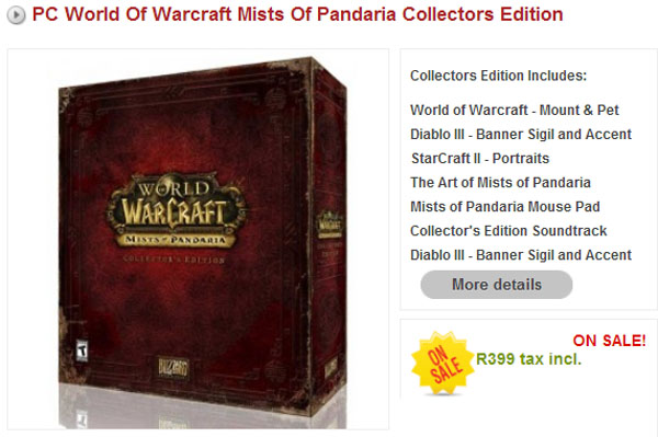 World of Warcraft Mists of Pandaria – Collectors Edition World of Warcraft Mists of Pandaria – Collectors Edition