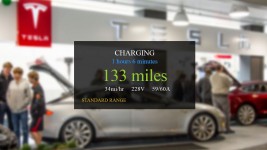 GlassTesla showing charge time and capacity