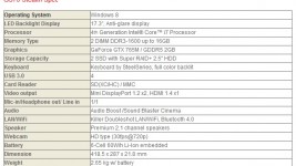 MSI GS70 full specs sheet