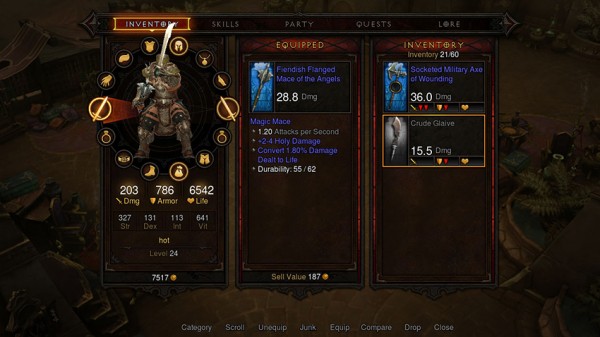Diablo 3 console UI