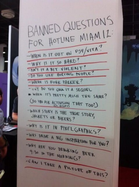 Hotline Miami banned questions