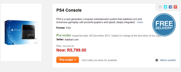 PS4 Kalahari pre-order