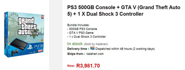 PS3 and GTA 5 bundle (Kalahari)