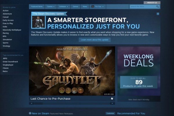 Steam Discovery Update