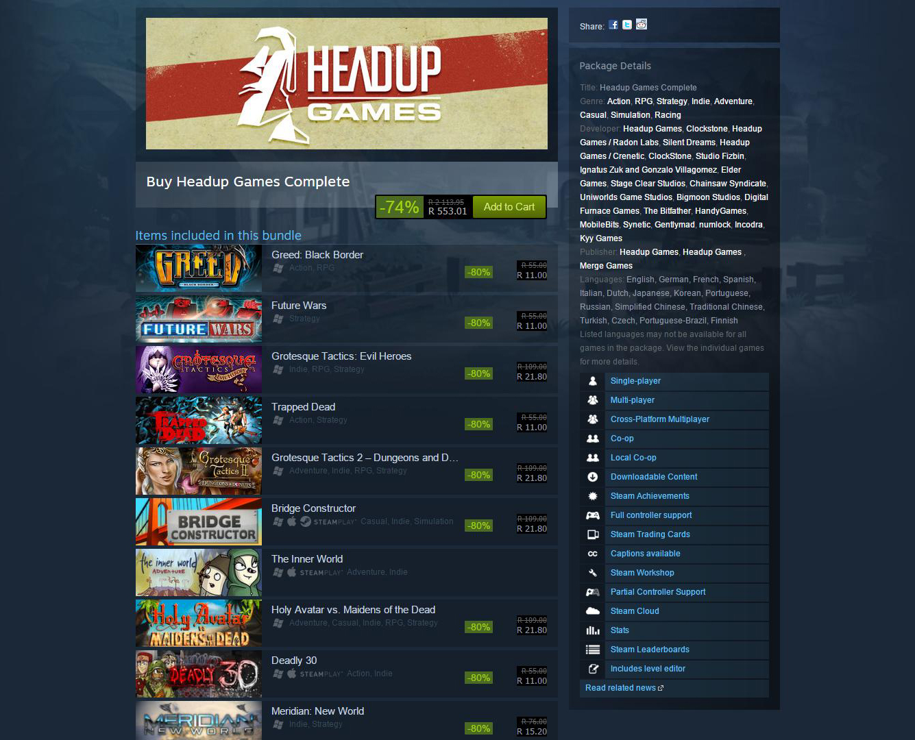 Steam - Headup Games Complete Bundle