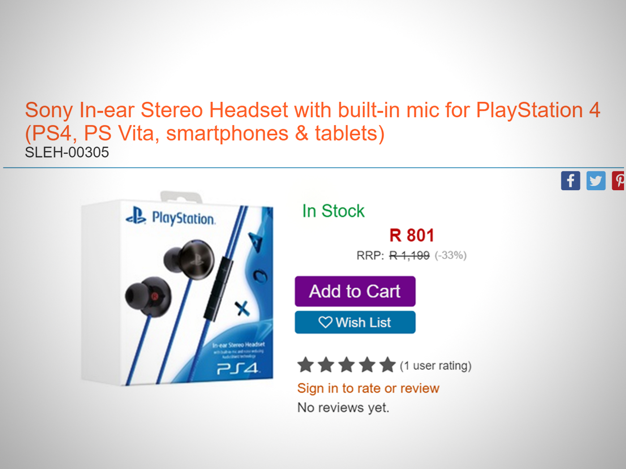 PlayStation in-ear
