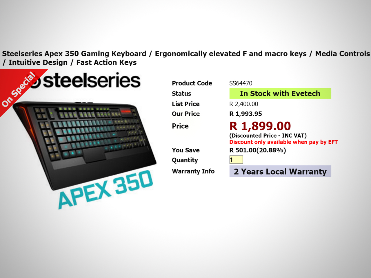 Steelseries Apex 350
