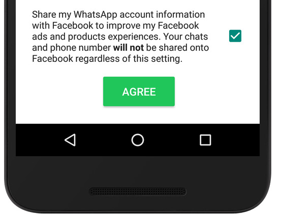 WhatsApp disable Facebook sharing