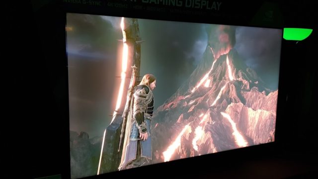 CES 2018 Nvidia BFGD Shadow of War volcano with HDR