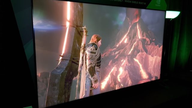 CES 2018 Nvidia BFGD Shadow of War volcano without HDR